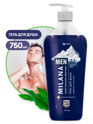 "Milana MEN гель для душа Таинственная арктика" с маслом эвкалипта (флакон 750 мл)