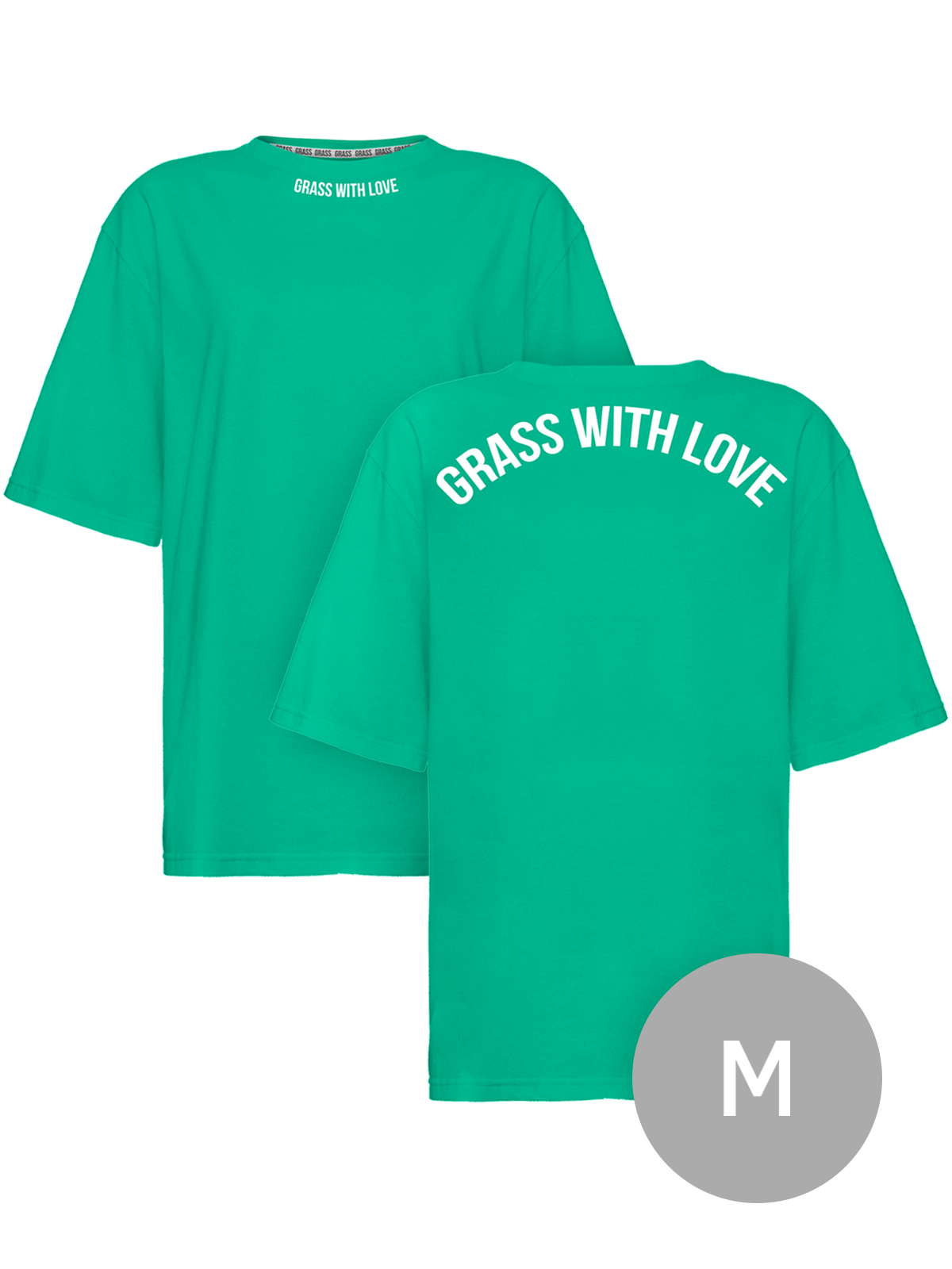 Футболка oversize "GRASS WITH LOVE" зеленая размер M Футболка oversize "GRASS WITH LOVE" зеленая размер M