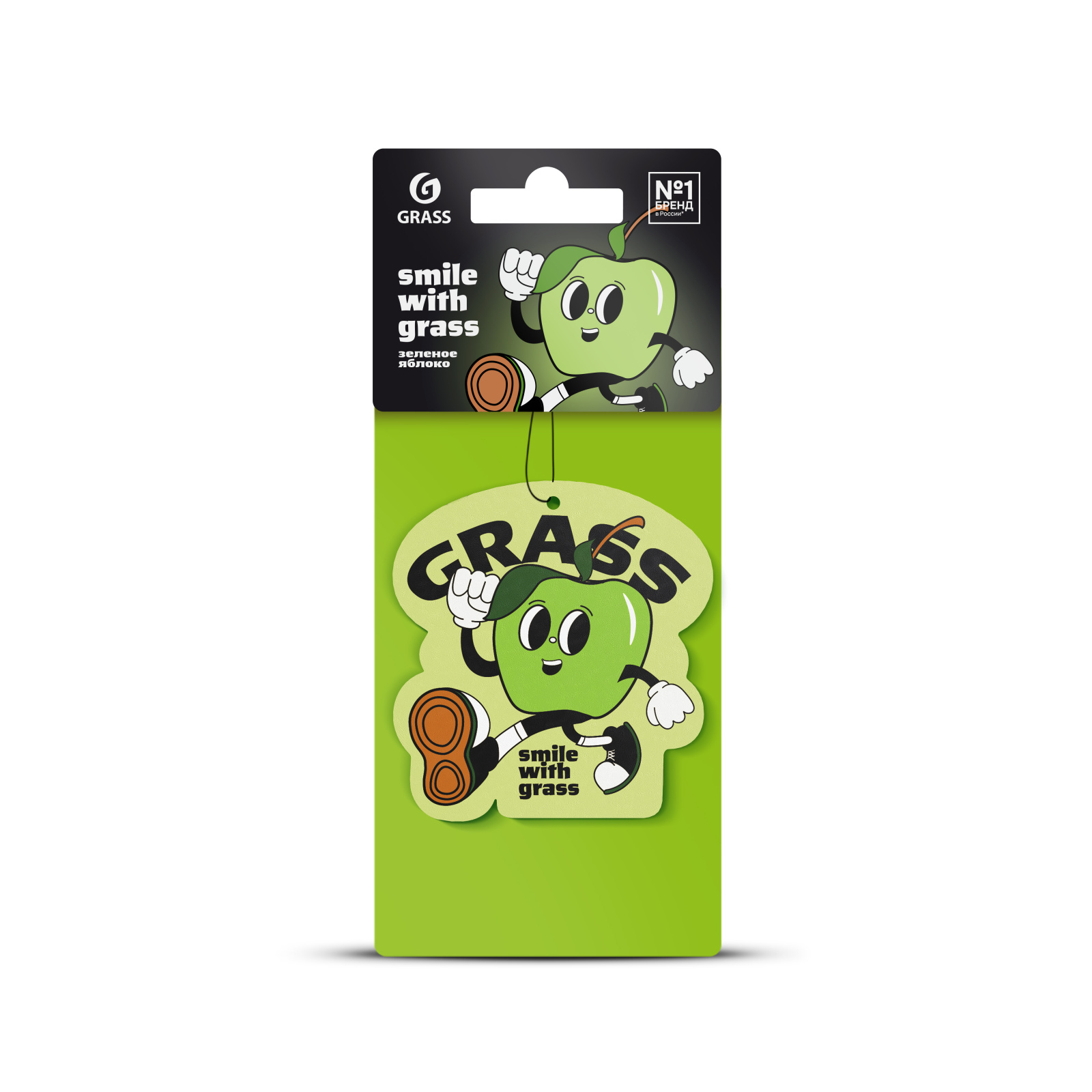 Ароматизатор воздуха картонный GRASS "Смайл" (яблоко) Ароматизатор воздуха картонный GRASS "Смайл" (яблоко)