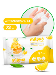 Влажные антибактериальные салфетки Milana Лимонный десерт (72 шт.)